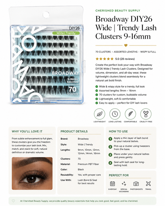 Broadway DIY26 Wide Trendy Lash Clusters 9-16mm