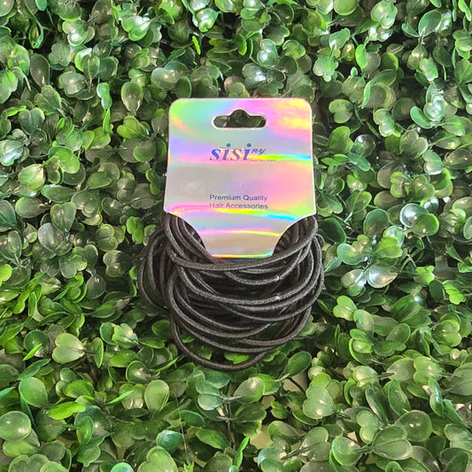Black Elastic Hair Ties – No-Slip Hold