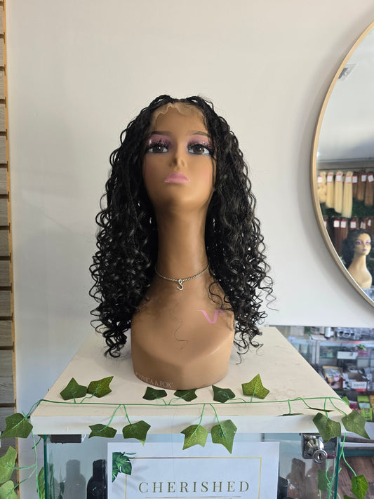 Full lace 14" Braided Boho Wig